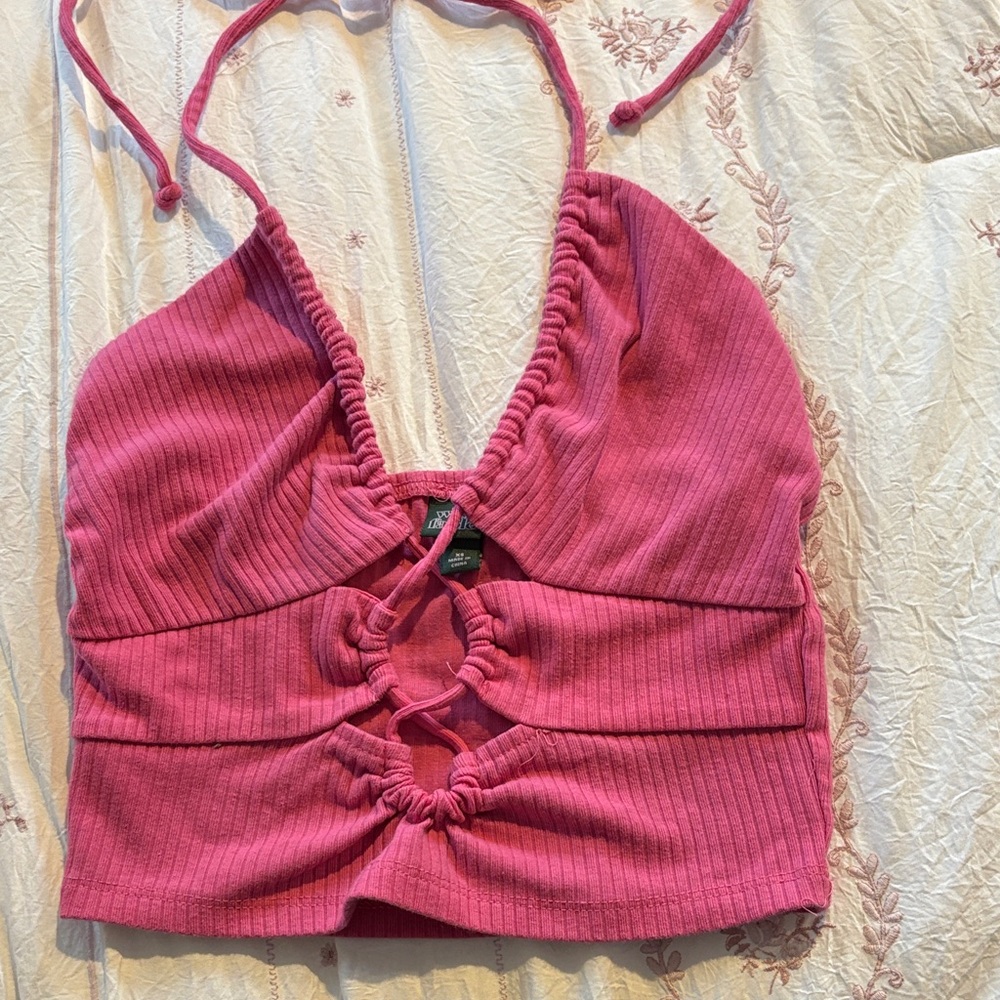 Wild Fable Fuchsia Ribbed Crop Top